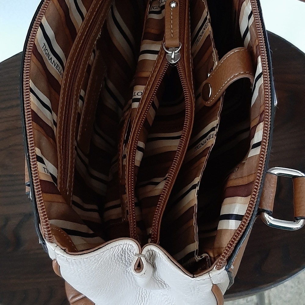 Tignanello Handbag Brown/Tan 12'x10" - Picture 7 of 11
